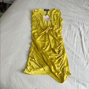 Yellow Low Front Sexy Missguided Mini Dress